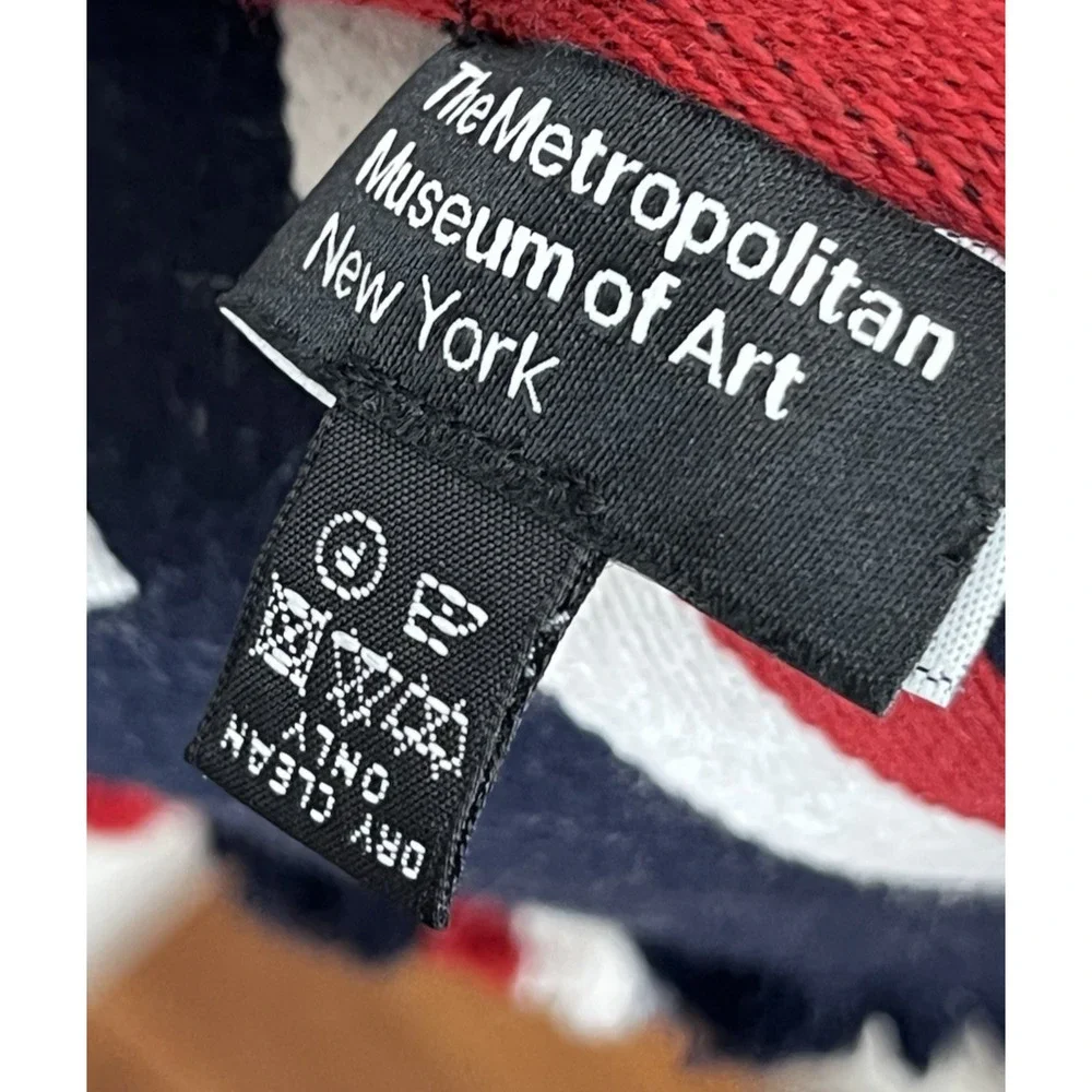 The Met Metropolitan Museum of Art New York Striped Wool Scarf Red White Blue